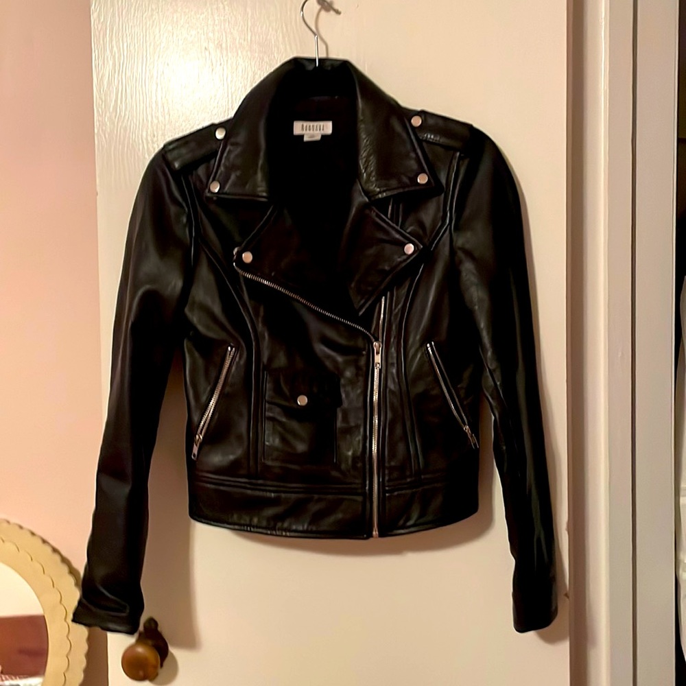 Barney’s New York XS leather moto jacket